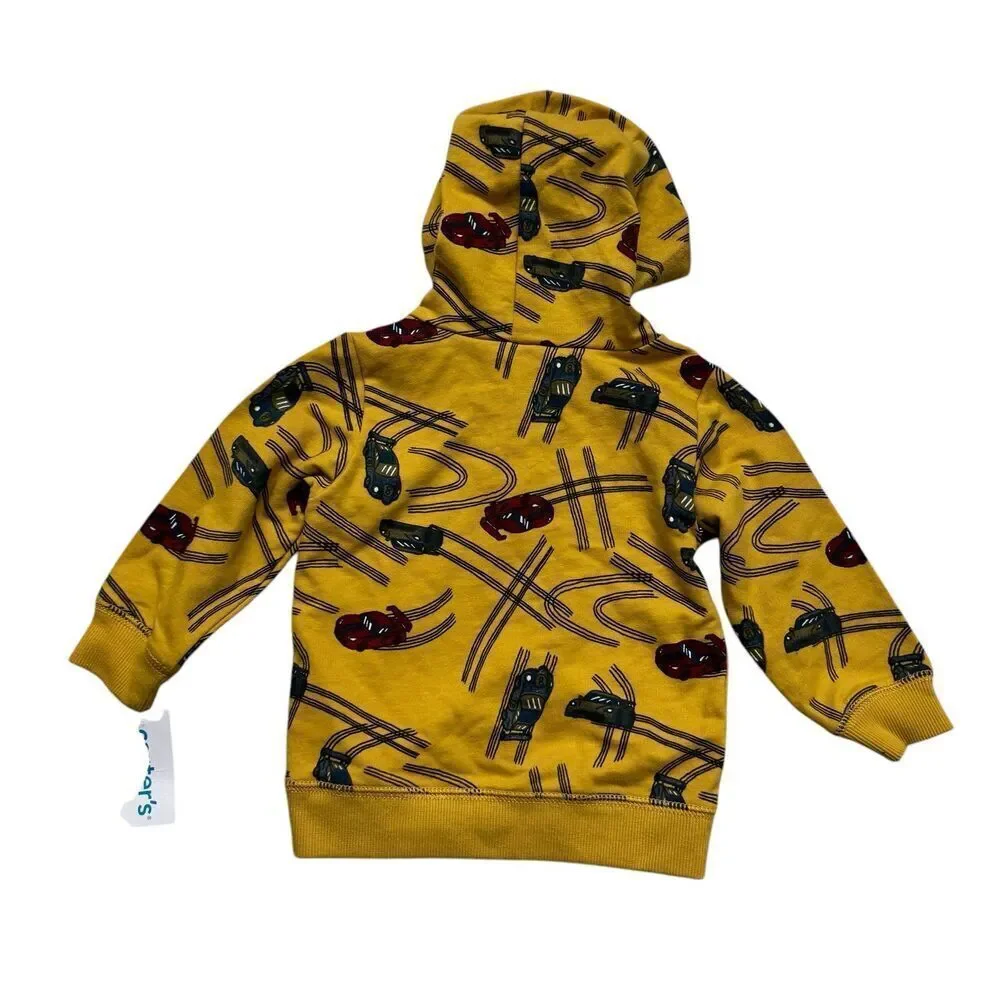 Carter’s Baby Boy Cars Long Sleeve Top Hooded 18M NWT